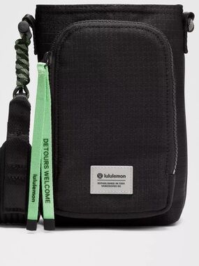 lululemon athletica  Black Water Bottle Crossbody with Citra LimeAccents
